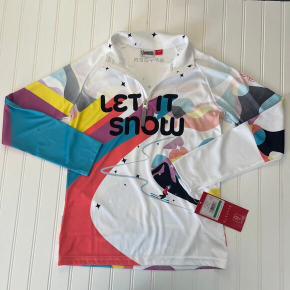 NWT Spyder Surface Let it Snow Kids Lightweight Pullover Top Size Girls Large - Picture 1 of 5